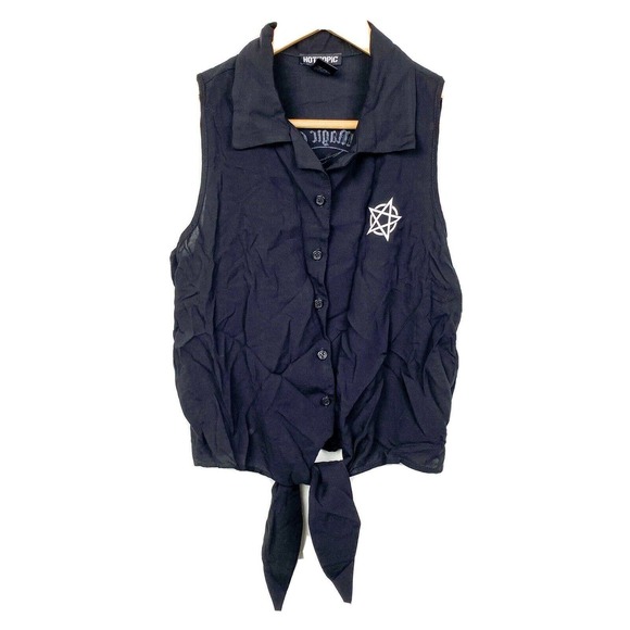 Hot Topic Tops - Hot Topic wicked fun black magic coven tie top